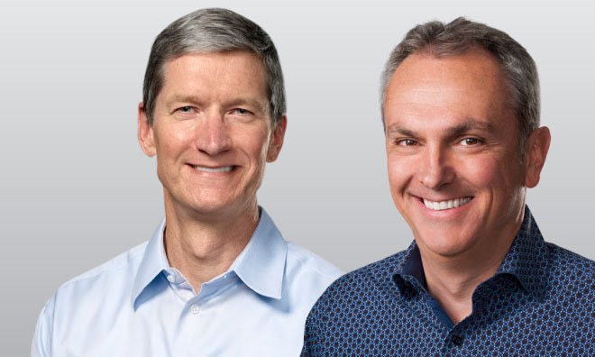 Apple CEO Tim Cook und sein Finanzchef Luca Maestri