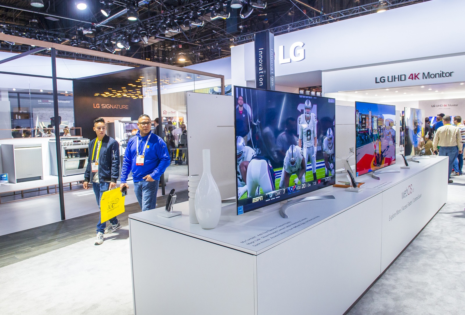 LAS VEGAS - JAN 08 : The LG booth at the CES show held in Las Vegas on January 08 2017 CES is the world's leading consumer-electronics show.