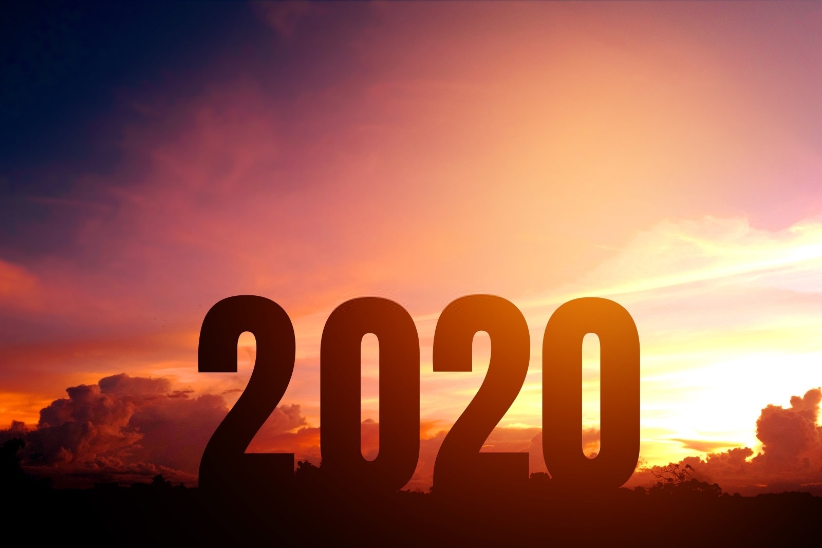 Happy New Year 2020, 2020 text for calendar, colorful text on background, 2020 beginning concept, year 2020 creative design concept