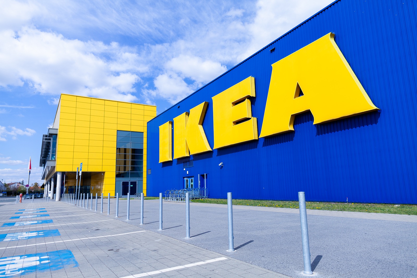 NUREMBERG / GERMANY - APRIL 7, 2019: IKEA branch on a warehouse in Nuremberg. IKEA is a Swedish-founded multinational group that designs and sells ready-to-assemble furniture, kitchen and accessories.