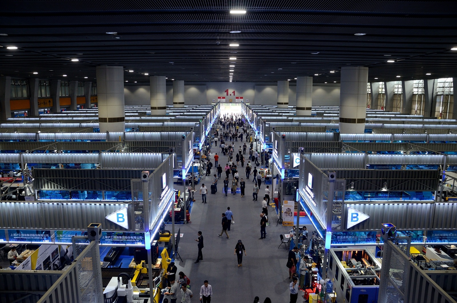 GUANGZHOU (CANTON), CHINA - 19 OCTOBER: 126th Canton Fair, China Import and Export Fair. Visitors from all around the World inside machinery hall on October 19th, 2019.