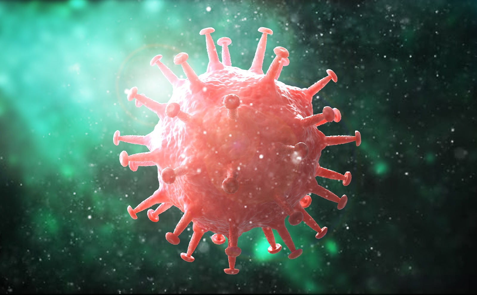 Viral infection causing chronic disease. Hepatitis viruses, influenza virus H1N1, Flu, cell infect organism, aids. 3d illustration