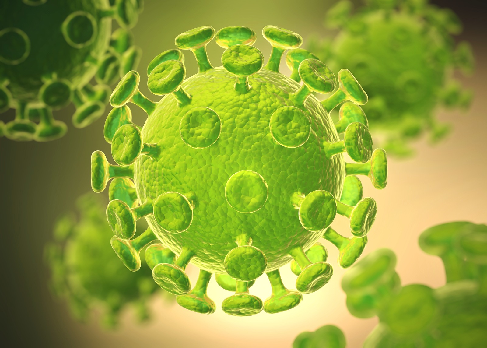 3D render of Coronavirus flu isolated on white.