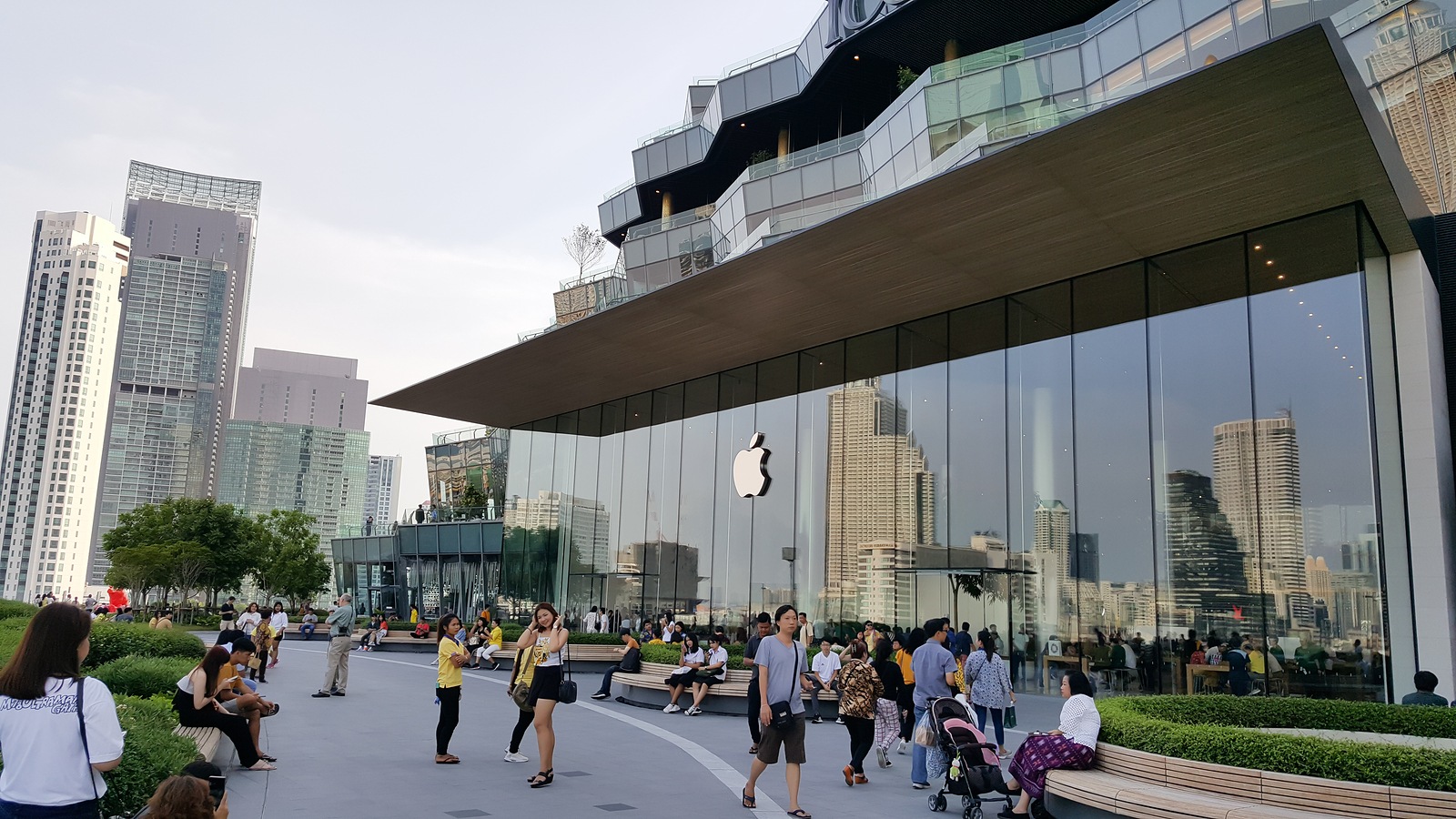 BANGKOK, THAILAND - MAY 6, 2019: Apple Store Iconsiam branch, the first official Apple store in Thailand has been opening for servicing many of people who are interesting in Apple's product, this store opened since 9 November 2018