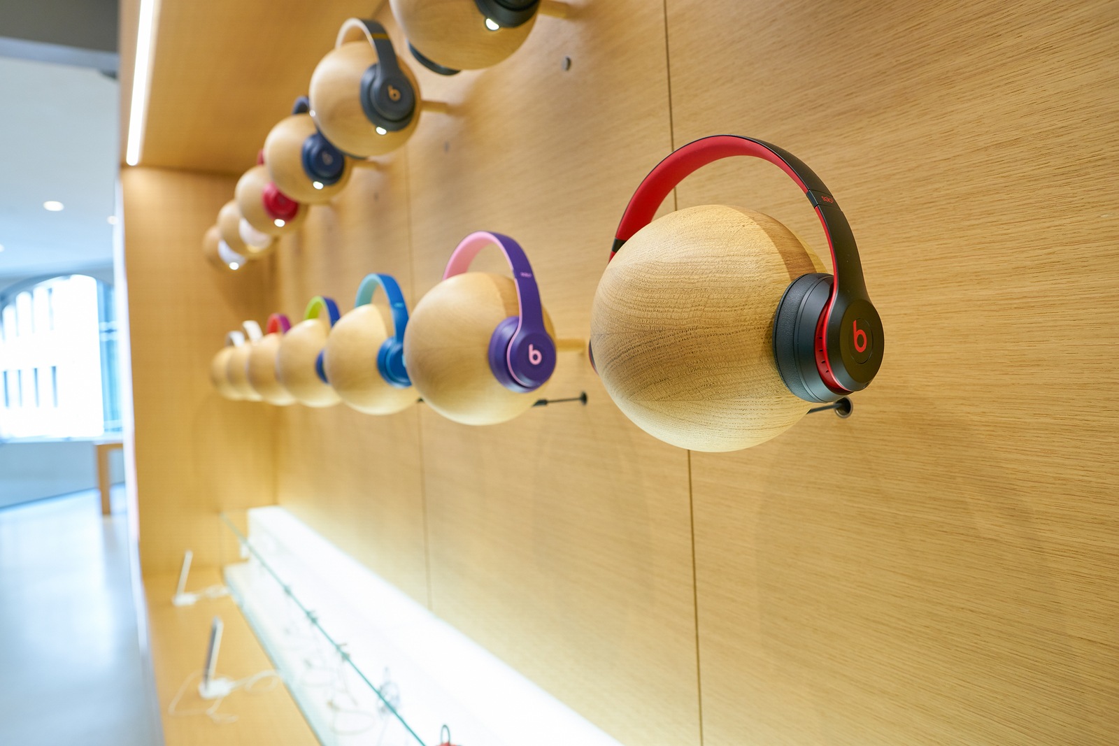 COLOGNE, GERMANY - CIRCA OCTOBER, 2018: Beats headphones on display at Apple store in Cologne.