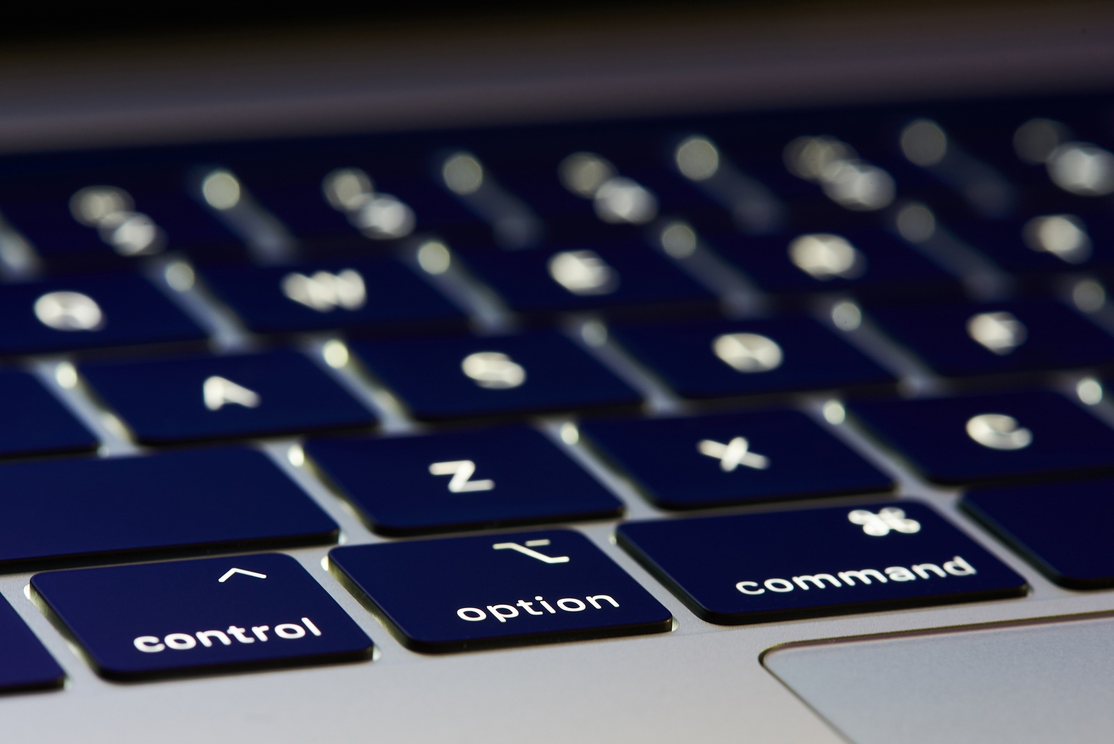 New york, USA - november 15, 2018:IApple macbook pro keyboard close up view