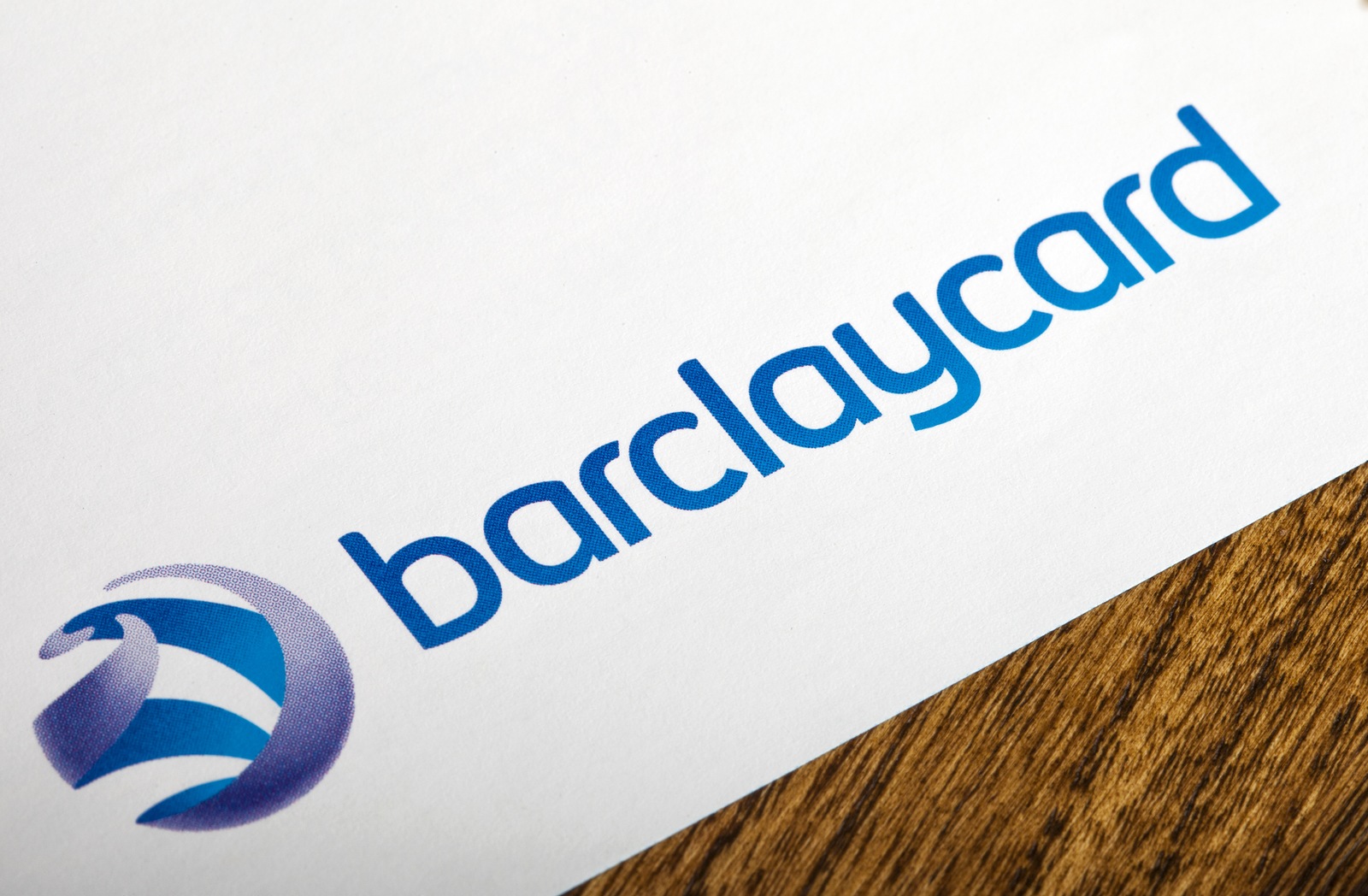 LONDON UK - APRIL 25TH 2016: The Barclaycard logo on an information leaflet on 25th April 2016. The company is part of Barclays Retail and Business Banking.