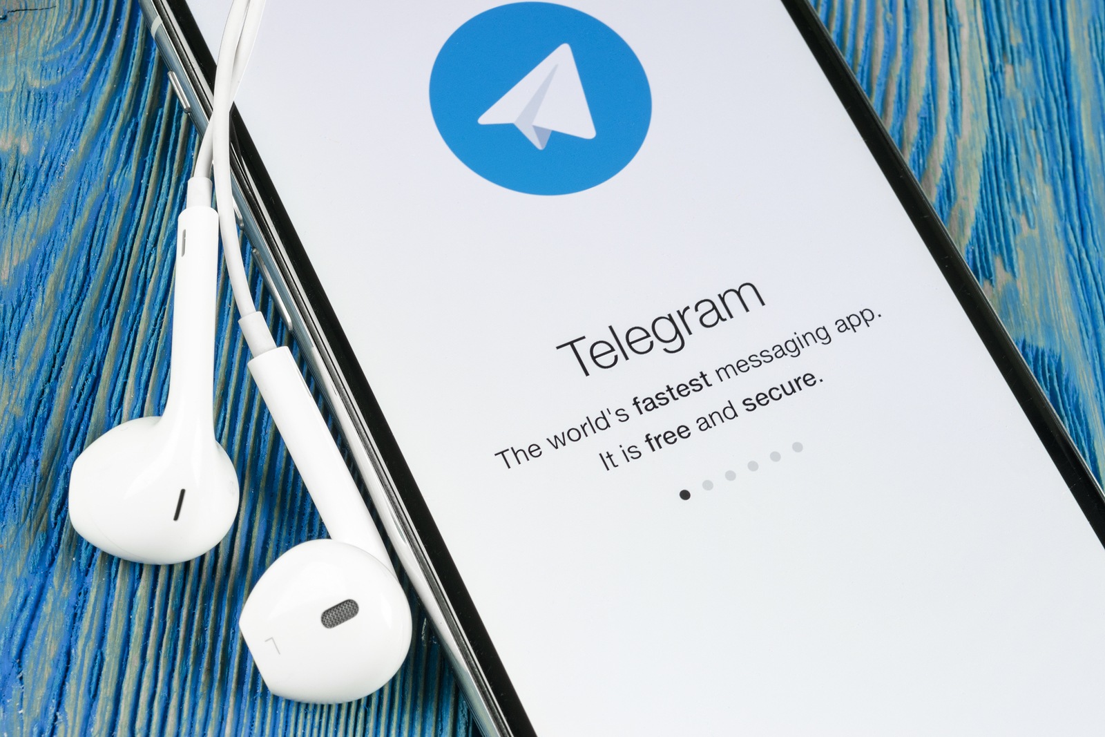 Helsinki, Finland, May 4, 2019: Telegram application icon on Apple iPhone X screen close-up. Telegram app icon. Telegram is an online social media network. Social media app