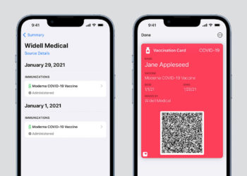 iOS 15 COVID-19 vaccination card