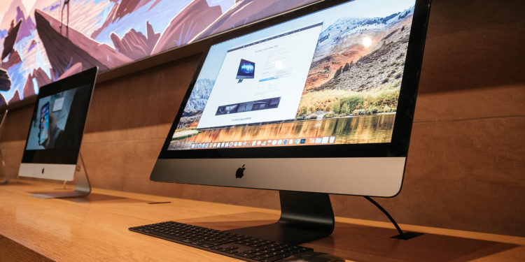 STRASBOURG, FRANCE - JAN 11, 2018: New iMac Pro the all-in-one personal computer in Apple Computers Store. Apple claims the iMac Pro is the most powerful Mac ever made