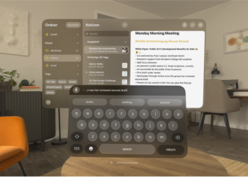 Apple Vision Pro virtuelle Tastatur